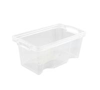 keeeper Multi-Purpose Storage Box with Integrated Handles, Small, 35x21x15 cm, 6.5 Litre, Franz, Transparent