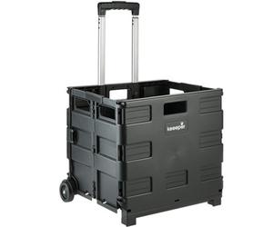 Keeeper Olli Foldable Shopping Trolley 65 Litre With 2 Wheels - Black