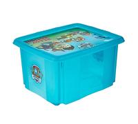 keeeper Paw Patrol Storage Box with Lid, Stackable and Rotatable, For Children, 24 L, Karolina, Fresh Blue Transparent