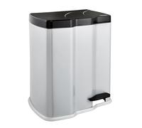 keeeper Pedal Bin with 2 Waste Compartments, 7 Litre + 15 Litre, Gunnar, Silver