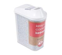 Keeeper Pouring Jar, Infinitely Adjustable Dispensing Lid, 1 Litre, 11x6.5x19 cm, Paola, White