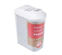 keeeper Pouring Jar, Infinitely Adjustable Dispensing Lid, BPA-Free Plastic, 1.5 Litre, 11.5x7x21 cm, Paola, White