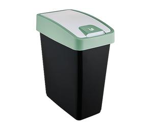 keeeper Premium Rubbish Bin With Flip Lid, Soft Touch, 25 Litre, Magne, Nordic Green