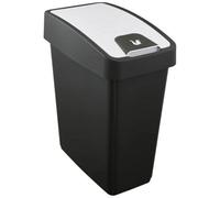 Keeeper Premium Waste Bin With Flip Lid 25 Litre - Black/Silver, Multi