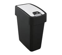 keeeper Premium Waste Bin with Flip Lid, Soft Touch, 10 Litre, Magne, Graphite Grey