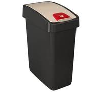 Keeeper Premium Waste Bin with Flip Lid 25 Litre - Black/Silver, Black