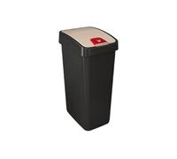 Keeeper Premium Waste Bin with Flip Lid 45 Litre - Black/Silver, Silver