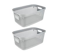 Keeeper Set Of 2 Laundry Basket 30 Litre With Side Handles & Air-permeable - White, White