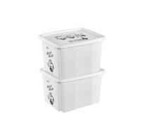 Keeeper Set of 2 Minions Turning Stacking Box 30L - Grey, Grey