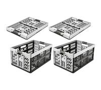 Keeeper Set Of 2 Soft-touch Handles Folding Box 45 Litre With Lid, Multi