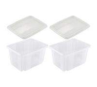 Keeeper Set of 2 Storage Box 15 Litre with Lid Turn Around Stacking System, Clear