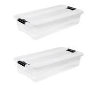 Keeeper Set Of 2 Storage Crystal-box 33 Litre With Lid - Transparent, Clear