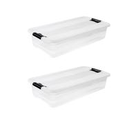 Keeeper Set Of 2 Storage Crystal-box 33 Litre With Lid - Transparent, Clear