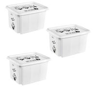 Keeeper Set Of 3 Minions Turning Stacking Box 15L - Grey