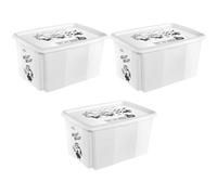 Keeeper Set Of 3 Minions Turning Stacking Box 45L - Grey