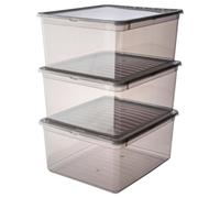 Keeeper Set Of 3 Storage Boxes 18 Litre With Lid And Air Control System, Multi