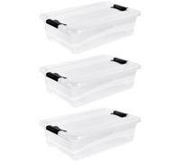 Keeeper Set Of 3 Storage Crystal-box 28 Litre With Lid - Transparent, Clear