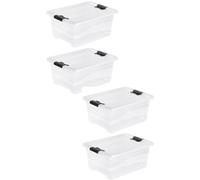 Keeeper Set Of 4 Storage Crystal-Box 12 Litre With Lid - Transparent