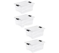 Keeeper Set Of 4 Storage Crystal-box 12 Litre With Lid - Transparent, Clear