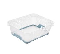 keeeper Stackable Storage Basket, Anti-Slip, DIN A6, 20 x 16 x 7 cm, Jonas, Nordic Blue