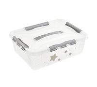 keeeper Stars Storage Box with Lid, Rotatable and Stackable, For Kids, 10 l, kaja, Cosmic Grey