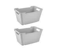 Keeeper Storage Box 12L Textured Surface Grey - Set of 2 Keeeper Grey