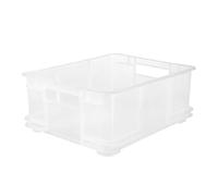 keeeper Storage Box, Euro-Box L, Sturdy Plastic (PP), 43 x 35 x 17.5 cm, 20 l, Transparent- Natural