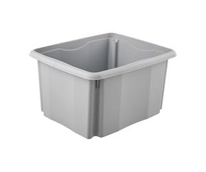 keeeper Storage Box With Turn Around Stacking System, 24L, 41 X 34.5 X 22cm, Emil Eco Line, Grey (Eco Stone Grey)