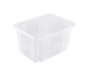 keeeper Storage Box with Turn Around Stacking system, 38x28.5x20.5 cm, 15 Litre, Emil, Transparent