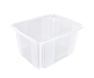 keeeper Storage Box with Turn Around Stacking system, 41x34.5x22 cm, 24 Litre, Emil, Transparent