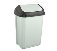 keeeper swantje waste bin with swing lid, 10 l, 25.5 x 19 x 38 cm, Green (Soft Green)