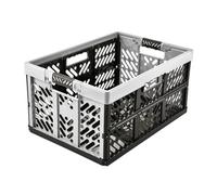 Keeeper Tough Light Grey Plastic Large Foldable Storage Crate (H)37Cm (W)28Cm (D)54Cm