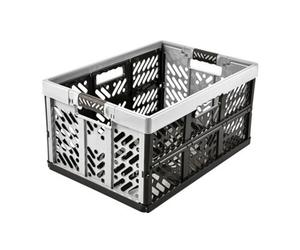 Keeeper Tough Light Grey Plastic Large Foldable Storage Crate (H)37Cm (W)28Cm (D)54Cm