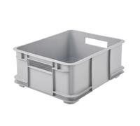 keeeper Transport Box With Carrying Handles, Euro-Box L, 20.5 L, 43 X 35 X 17.5 Cm, Bruno Eco Line, Grey (Eco Stone Grey)