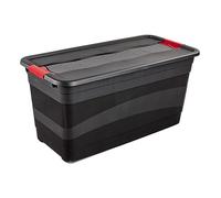 keeeper Transport Box with Lid and Slide Closure, Extra Stable, 79.5 x 39.5 x 40 cm, 83 l, Eckhart, Graphite Grey