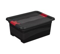 Keeeper Transport Box with Lid, Extra Strong, Sliding Closure, 39.5x29.5x17.5 cm, 12 Litre, Eckhart, Graphite Grey