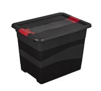 Keeeper Transport Box with Lid, Extra Strong, Sliding Closure, 39.5x29.5x30 cm, 24 Litre, Eckhart, Graphite Grey