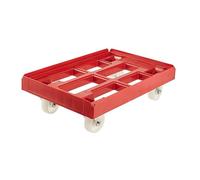 keeeper Transport Roller for Transport Boxes and Baskets, Load Capacity up to 300 kg, 61 x 41 x 19 cm, Rolf, Red