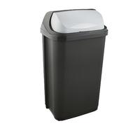 keeeper Waste Bin with Roll-Top Lid, 50 Litre, Rasmus, Graphite Grey