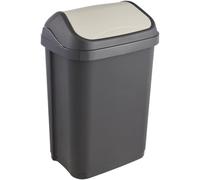 keeeper Waste Bin with Swing Lid, 10 Litre, Swantje, Graphite Grey