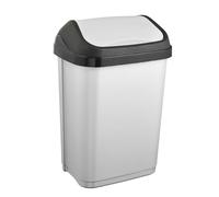 keeeper Waste Bin with Swing Lid, 10 Litre, Swantje, Silver