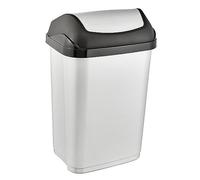 keeeper Waste Bin with Swing Lid, 25 Litre, Swantje, Silver