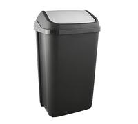 keeeper Waste Bin with Swing Lid, 50 Litre, Swantje, Graphite Grey