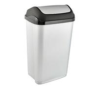 keeeper Waste Bin with Swing Lid, 50 Litre, Swantje, Silver