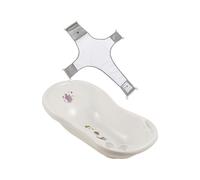 White Funny Zoo Baby Bath 84cm with Plug & Baby Bath Safety Net Keeeper White One Size