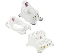Keeeper White Funny Zoo Baby Potty, Toilet Seat & Double Step Stool Set