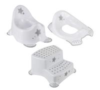 Keeeper White Stars Baby Potty, Toilet Seat & Double Step Stool Set