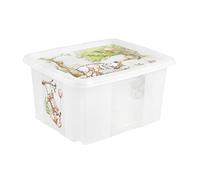 keeeper Winnie the Pooh Storage Box with Lid, Stackable and Rotatable, For Children, 24 L, Karolina, Natural Transparent