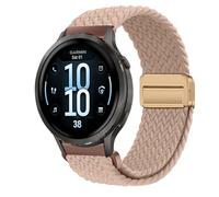 KeeFos 18mm Strap Compatible with Garmin Venu 4 41mm/Venu 3S 41mm/2S/Forerunner 265S/255S/255S Music/Vivoactive 4S 40mm/Vivomove 3S 39mm Nylon Watch Band with Magnetic - Light Brown