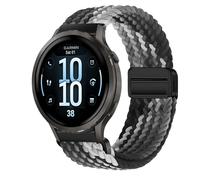 KeeFos 18mm Strap Compatible with Garmin Venu 4 41mm/Venu 3S 41mm/2S/Forerunner 265S/255S/255S Music/Vivoactive 4S 40mm/Vivomove 3S 39mm Nylon Watch Band with Magnetic - Black and White